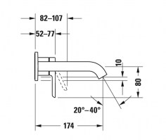 MONOMANDO LAVABO MURAL 174mm C.1 DURAVIT